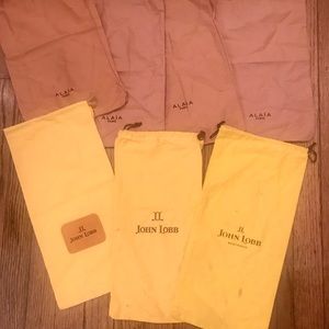 (7) Alaia and John lobb designer shoe bags